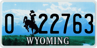 WY license plate 022763