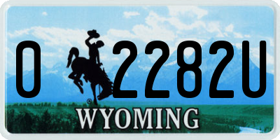 WY license plate 02282U