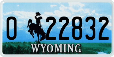 WY license plate 022832
