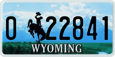 WY license plate 022841