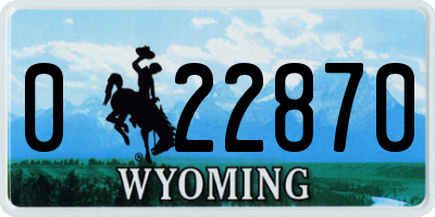 WY license plate 022870