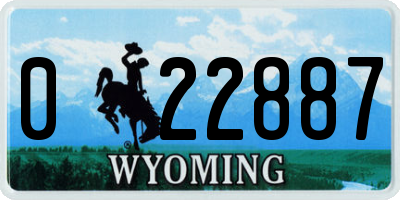 WY license plate 022887