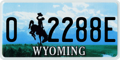 WY license plate 02288E