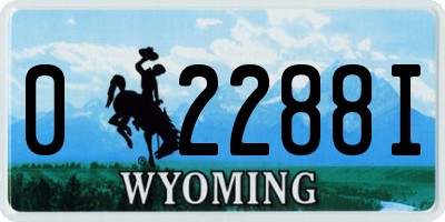 WY license plate 02288I