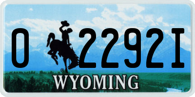 WY license plate 02292I