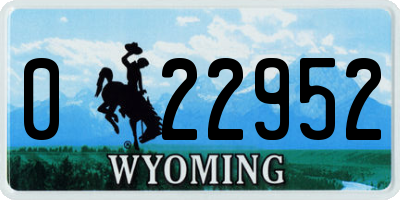 WY license plate 022952