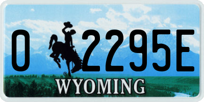 WY license plate 02295E