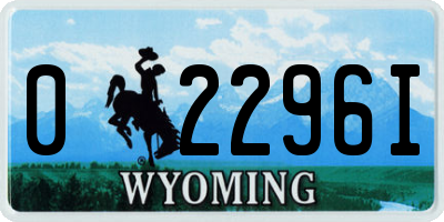 WY license plate 02296I