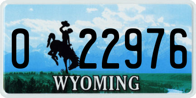 WY license plate 022976