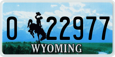 WY license plate 022977