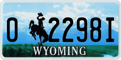 WY license plate 02298I