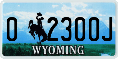 WY license plate 02300J