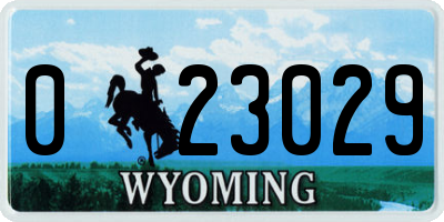 WY license plate 023029