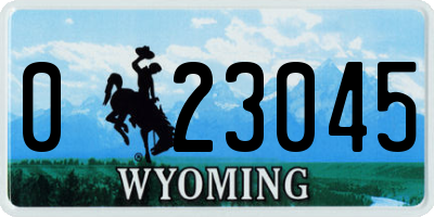 WY license plate 023045