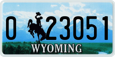 WY license plate 023051