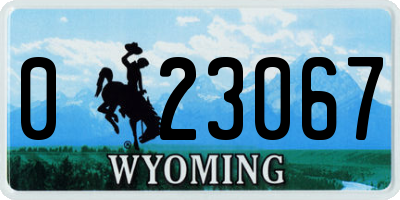 WY license plate 023067
