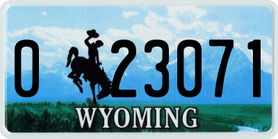 WY license plate 023071