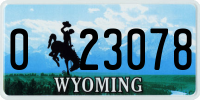 WY license plate 023078