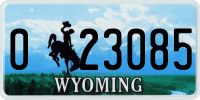 WY license plate 023085