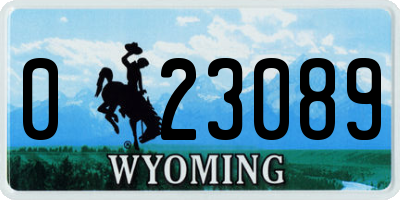 WY license plate 023089