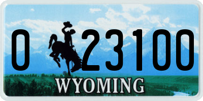 WY license plate 023100