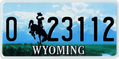 WY license plate 023112