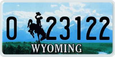 WY license plate 023122