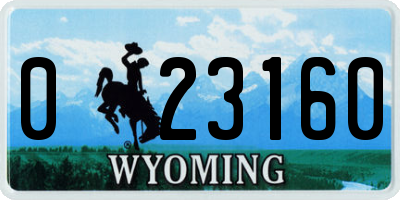 WY license plate 023160