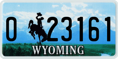 WY license plate 023161