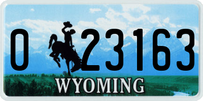 WY license plate 023163