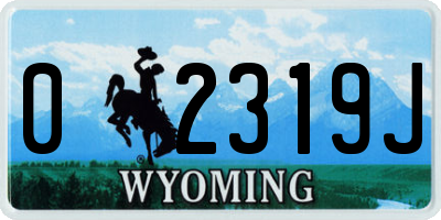 WY license plate 02319J