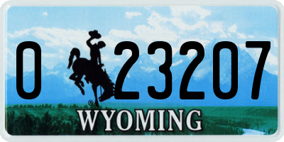 WY license plate 023207