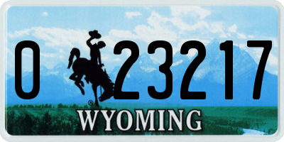 WY license plate 023217