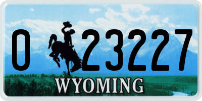 WY license plate 023227