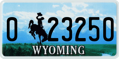 WY license plate 023250