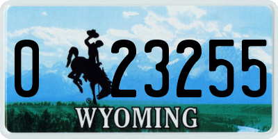 WY license plate 023255