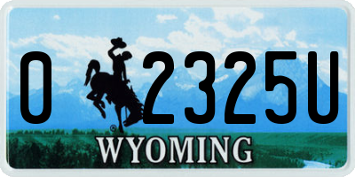 WY license plate 02325U
