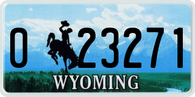 WY license plate 023271