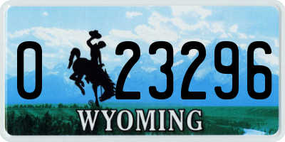 WY license plate 023296