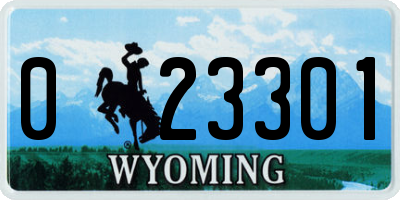 WY license plate 023301
