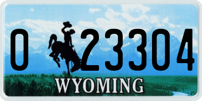 WY license plate 023304