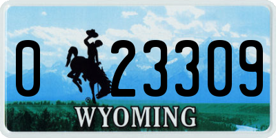 WY license plate 023309