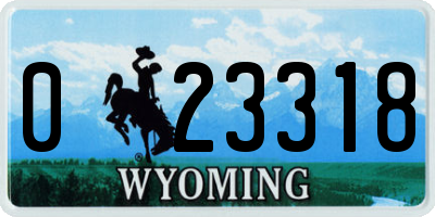 WY license plate 023318