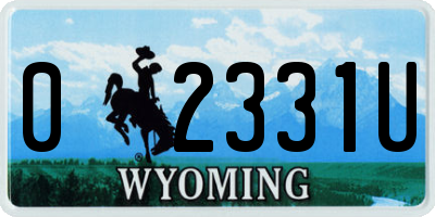 WY license plate 02331U
