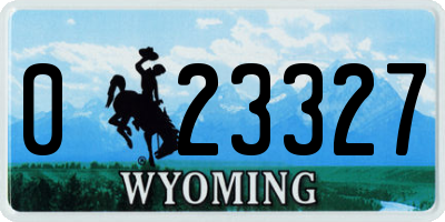 WY license plate 023327