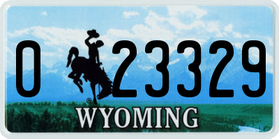 WY license plate 023329