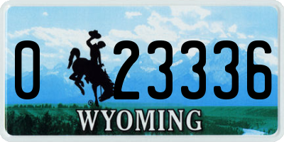 WY license plate 023336