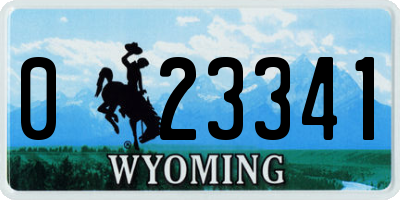 WY license plate 023341
