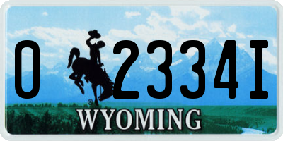 WY license plate 02334I