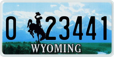 WY license plate 023441